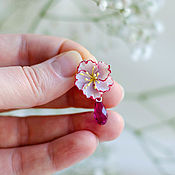 Украшения handmade. Livemaster - original item Sakura pendant on a chain and a drop of Swarovski handmade. Handmade.