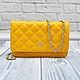 Classic evening handbag made of genuine leather, in yellow!, Crossbody bag, St. Petersburg,  Фото №1