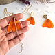 Bright Pendant with Real Orange Crocus Petals Gold Spring. Pendants. WonderLand. My Livemaster. Фото №5
