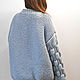 Sweater bomber jacket volume gray sweater for woman large knitted. Sweaters. SweaterStudio. My Livemaster. Фото №5