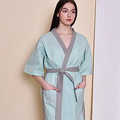 Linen long dress in boho style
