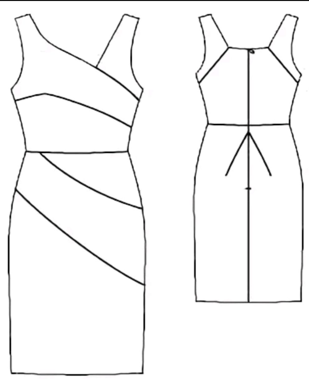 Платье с рельефными швами Бурда