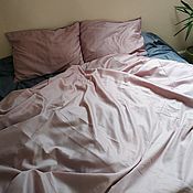 Для дома и интерьера handmade. Livemaster - original item Satin Powder bed linen/Steel. Handmade.