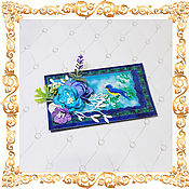 Открытки handmade. Livemaster - original item A postcard in emerald blue tones. Handmade.