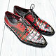 Brogues for men, made of genuine crocodile leather, hand-painted!, Brogues, St. Petersburg,  Фото №1