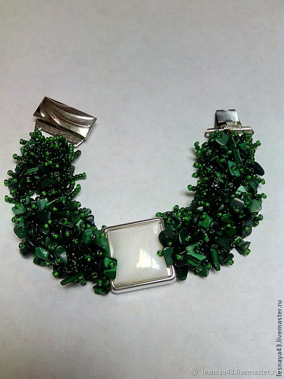 Малахитовый браслет купить в интернет-магазине Ярмарка Мастеров по цене ...