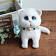 Order White kitty Busya. handmade toys by Mari (handmademari). Livemaster. . Felted Toy Фото №3