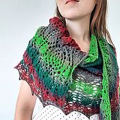 Аксессуары handmade. Livemaster - original item Shawl knitted openwork woolen winter, warm fishu scarf cape. Handmade.