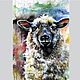 Painting Watercolor Sheep Stylish beautiful painting in the interior, Pictures, Petrozavodsk,  Фото №1