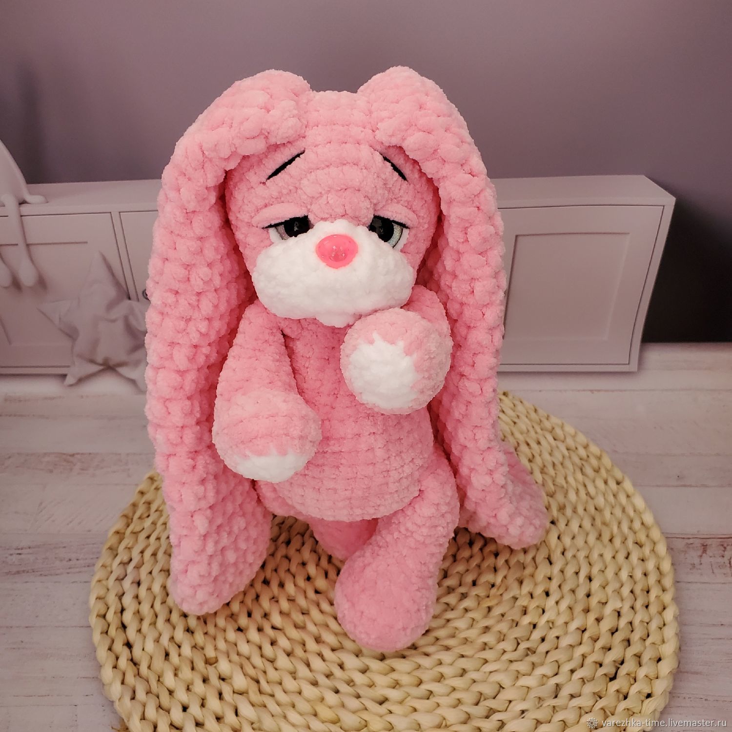 Вязаная плюшевая игрушка зайка ручной работы в интернет-магазине на ...