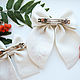 Order Bow with embroidery - Rowan (linen champagne) size medium. annetka-ann (annetka-ann). Livemaster. . Hairpins Фото №3