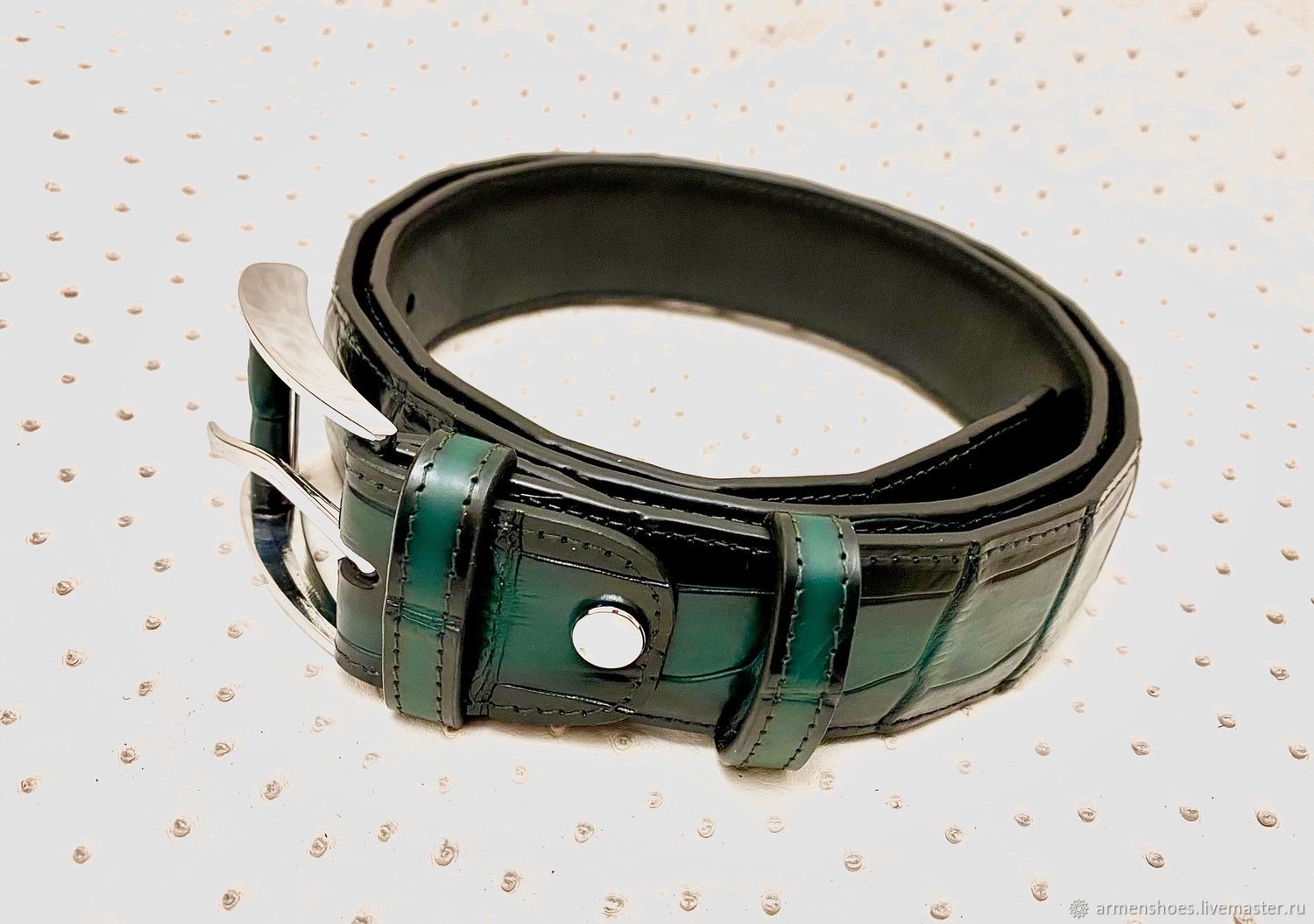 Ремень мужской, из брюшной части натуральной кожи крокодила в интернет ...