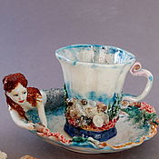 Для дома и интерьера handmade. Livemaster - original item Figurines: Tea couple Little Mermaid.. Handmade.