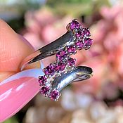 Ring with natural pink topaz 