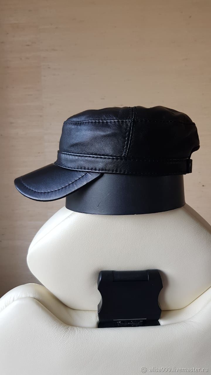 Leather baseball cap.Black, Baseball caps, Moscow,  Фото №1