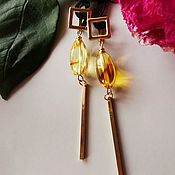 Украшения handmade. Livemaster - original item Earrings with  amber. Handmade.