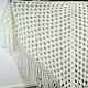 White Shawl 180*115 Crocheted Triangular with Tassels #052, Shawls, Nalchik,  Фото №1
