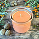Aromatic candle (100% soy wax) in a glass of sea buckthorn nutmeg. Candles. Soap-making workshop. Online shopping on My Livemaster.  Фото №2