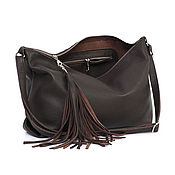 Сумки и аксессуары handmade. Livemaster - original item Brown soft leather shoulder Bag with crossbody strap. Handmade.