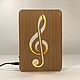 Treble clef wooden night lamp. Musical souvenirs. clever wood (clever-wood). Online shopping on My Livemaster.  Фото №2