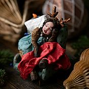 Текстильная кукла ручной работы "девочка-олененок"