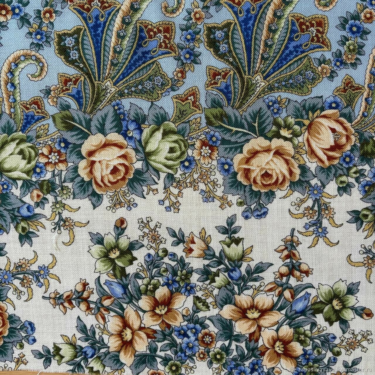 Лоскут павловопосадский "Любушка-голубушка" купить в интернет-магазине Ярмарка Мастеров по цене 330 ₽ – WZGQ4RU, Материалы для валяния, Истра - доставка по России