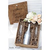 Свадебный салон handmade. Livemaster - original item Wedding box for champagne and glasses for the wedding anniversary. Handmade.