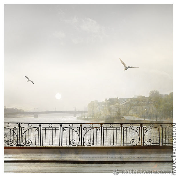 Photo picture with a view of St. Petersburg gray pastel landscape, Fine art photographs, Moscow,  Фото №1