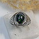 Silver ring with black opal and pentagram. Rings. Unusual Gemstone Jewelry. My Livemaster. Фото №5