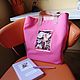Beach Bag Coral Shopper Bag with Rose Flower Bag. Beach bag. mechty-o-lete. My Livemaster. Фото №4