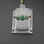 Украшения handmade. Livemaster - original item 585 gold ring with emeralds and diamonds. Handmade.