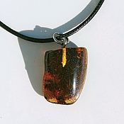 Украшения handmade. Livemaster - original item Natural Amber Pendant with Moss Amber Amulet for Women Men. Handmade.