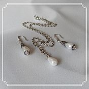 Украшения handmade. Livemaster - original item Jewelry set with mother of pearl (chain drop earrings). Handmade.