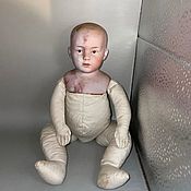 Винтаж: Фарфоровая кукла ранняя.глазурь Германия ,19век  бисквит , мягкое тело
