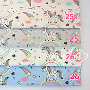 Материалы для творчества handmade. Livemaster - original item Fabric Cotton Satin China Unicorns Ponies Horses Pegasus Moscow 0,5m. Handmade.
