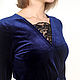 Платье бархатное темно-синее с кружевной отделкой. Платья. Butik-ivetta: ткани и женская одежда. Ярмарка Мастеров.  Фото №5