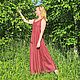 Linen dress, wine color, long, loose fitting. Dresses. Boho-Eklektika. Online shopping on My Livemaster.  Фото №2