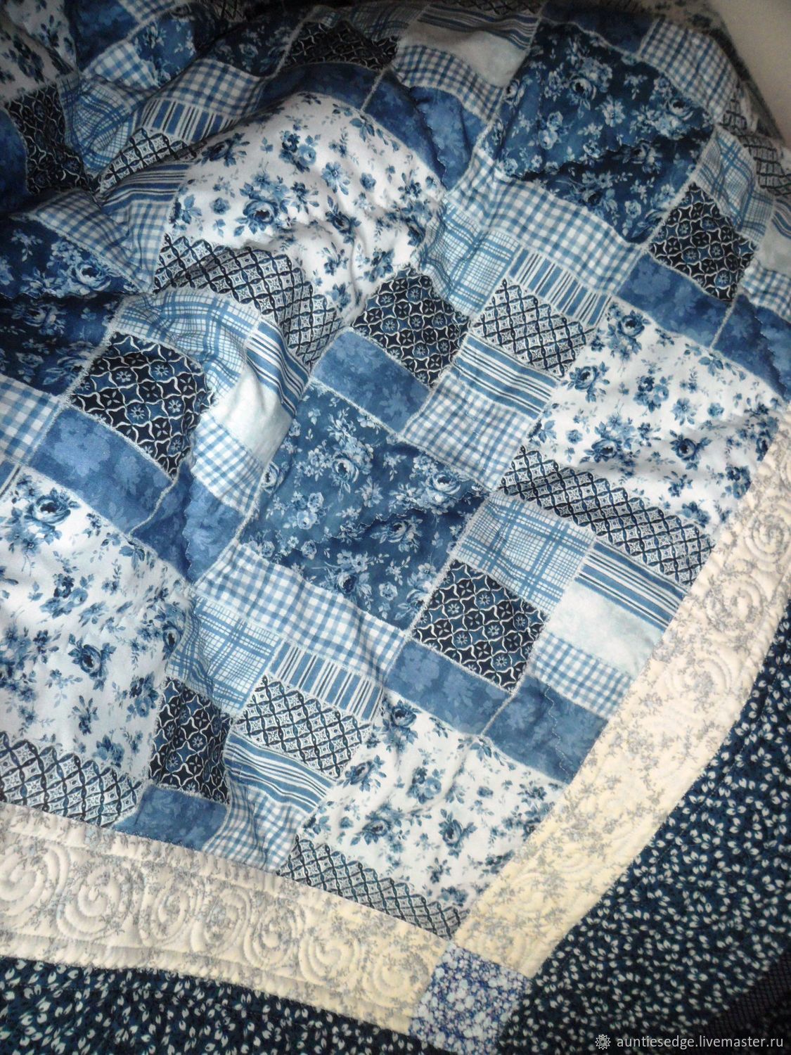 Одеяло  стеганое  "Синее-синее ", Одеяла, Курск,  Фото №1