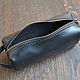 Cosmetic case made of genuine leather black. Travel bags. crecca. My Livemaster. Фото №4