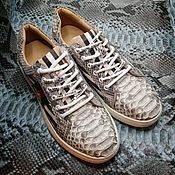 Обувь ручной работы handmade. Livemaster - original item Sneakers made of genuine python leather and thick water-repellent fabric!. Handmade.