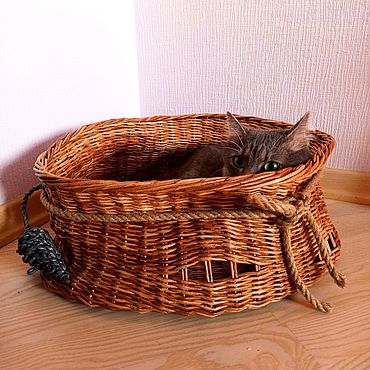 Плетеный дом для кота своими руками