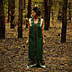 Green Jacquard Linen Vest with Applique «Forest Owl», Vests, Moscow,  Фото №1