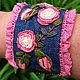 Handmade textile bracelet 'Blooming rosehip', Textile bracelet, Moscow,  Фото №1