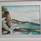 Картины и панно handmade. Livemaster - original item Watercolor painting Sea wave. Handmade.