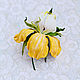 Iris flower brooch incredible tenderness yellow white. Brooches. flowersstyle (flowersstyle). My Livemaster. Фото №5