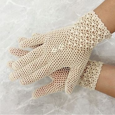 Перчатки ажурные "Веста" (хлопок) молочный цвет. Мария Перчатки и аксессуары. Аксессуары ручной работы - Ярмарка Мастеров Аксессуары ручной работы. Ярмарка Мастеров - ручная работа Перчатки ажурные "Веста" (хлопок) молочный цвет. Handmade.