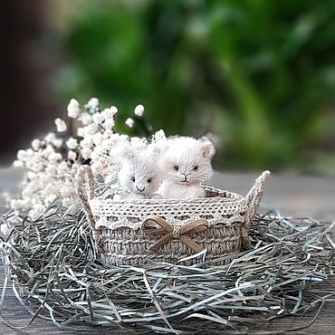 Куклы и игрушки ручной работы. Ярмарка Мастеров - ручная работа Зайка и Котик. Handmade.