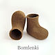 Brown felted booties for toddler Merino 8,5 cm Warm winter, Babys bootees, Moscow,  Фото №1