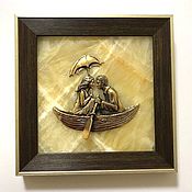 Картины и панно handmade. Livemaster - original item A couple of lovers on a boat. Handmade.