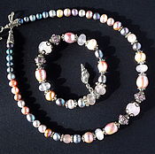 Украшения handmade. Livemaster - original item set necklace and bracelet of pearls. Handmade.